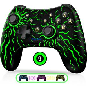 Wireless Switch Controller for Nintendo Switch 1/2/Lite/OLEDSwitch Controllers Compatible with Android, IOS, Windows PC, Switch Pro Controller Features LED,Motion,Vibration,Turbo,Wake Up