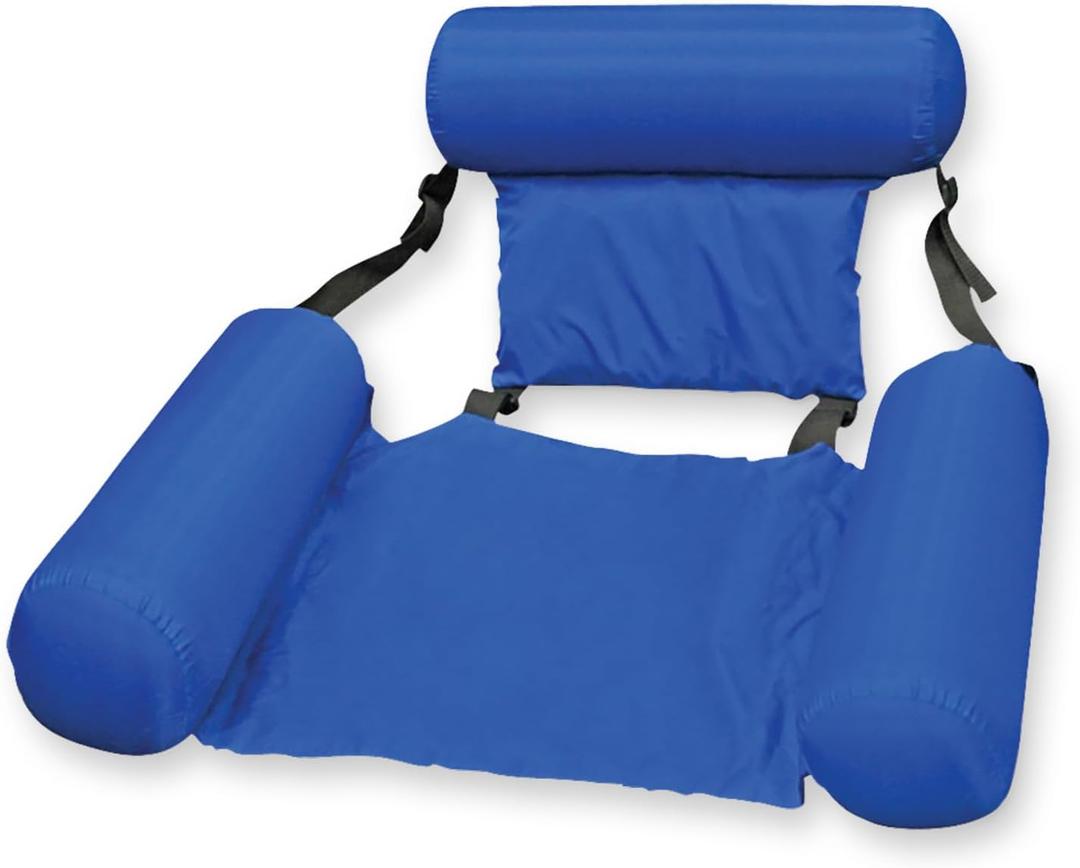 Poolmaster Water Chair Inflatable Swimming Pool Float Lounge, Blue