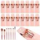 16 Sets Travel Makeup Brush Set Synthetic Fiber Face Foundation Make up Brushes Bridesmaid Gift with Travel Makeup Bag for Wedding Bridal Shower Favors Bachelorette Party Gift (pink)