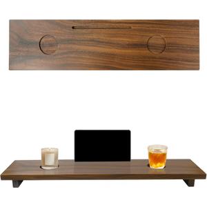 Solid Walnut Bathtub Tray Wood, Large Bath Caddy Tray for Tub (35"x9"x2.5"), Anti-Tipping Bath Table for Tub, Luxury Bathroom Accessories for Women/New Home/House Warming