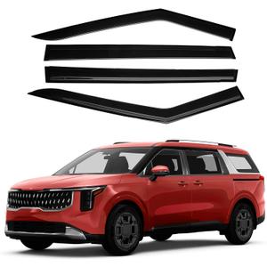 Canvcle Carnival Rain Guards - Window Visors for Kia Carnival 2022-2025 2026, Outside-Mount Tape-On Side Window Wind Deflectors for Carnival Accessories, Vent Visors Shades Rainproof 4PCS