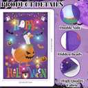 Breling Light up Halloween Garden Flag Double Sided Porch Goose Flag Solar Light LED Happy Halloween Goose Flags Seasonal Funny Yard Decorations for House Porch Patio Lawn Outside Decor, 12 x 18 Inch