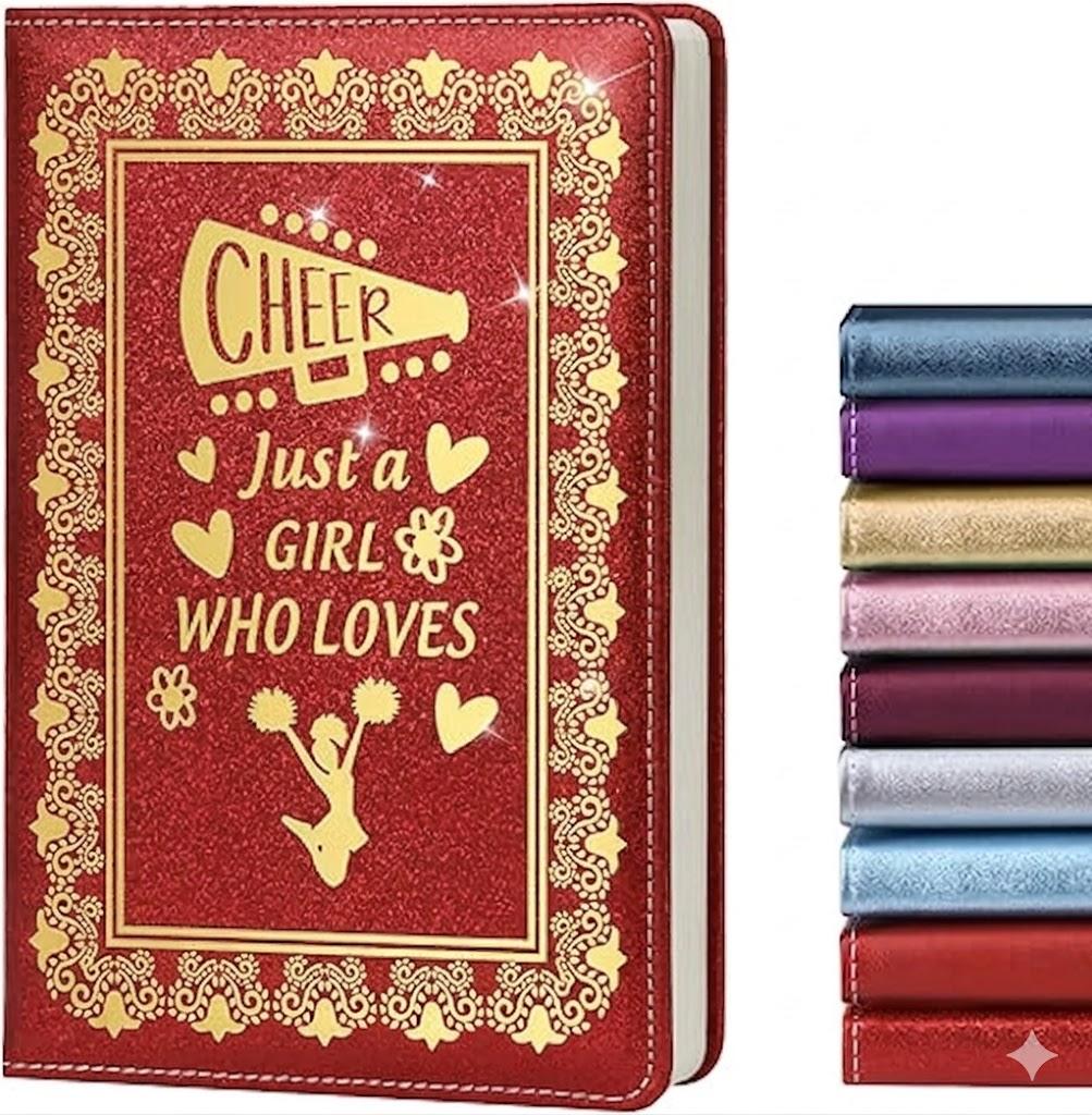 LBWCER Journal for Women,Cheerleader Gift,Notebooks for Work,200 Pages, A5 Hardcover Leather Journals for Writing,School,Travel,Business,Work,Home (CHEER Red)