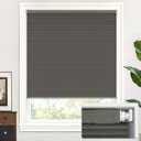 LazBlinds Cordless Cellular Shades, No Tools No Drill Blackout Honeycomb Shades Pleated Blinds for Windows, 23'' W x 48'' H, Midnight Black