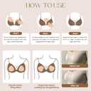 Double Sided Sticky Bra Inserts, Reusable Push Up Adhesive Pads with Padding for Bikini, Swimsuit, Sports Bra & Strapless Dresses Beige A (Beige, M) 26