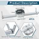 Therwen 4 Pcs Adjustable Fan Electrical Box Brace 14.2 Inches Long Silver Ceiling Fan Mounting Bracket for Fans and Light Fixtures
