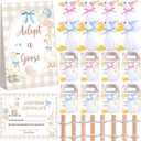 Blueweenly 20 Set Adopt A Puppy Favors 20 Small Stuffed Dogs Bulk with Kraft Paper Boxes Adoption Cards 1 White Fence and 1 Paper Sign for Adopt A Pet Party(Goose)