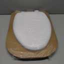 Mayfair Padded Toilet Seat, Cushioned Soft Vinyl over Wood Core Seat, Secure Hinges, Easy Clean, Made in USA, Elongated, White