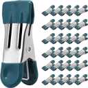 Clothes Pins Heavy Duty 30 Pack - 2.17 Inch Metal Chip Clips, Clothespins for Photo Drying Clothesline Laundry Sock, Bag Clips for Food Kitchen Stainless Steel with Rubber, Dark Green