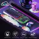 Cloud Wrist Rest for Computer Keyboard Arm Wrist Rest with Non-Slip Base Extended Wrist Rest Ergonomic Memory Foam for Keyboard and Mouse Typing Pain Relief, Office, Gaming, Computer
