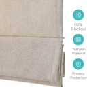 Joydeco No Drill Roman Shades, Light Filtering, 25" W x 64" H, Beige
