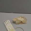 Fascinators Hat Clip Hat Wedding Cocktail Tea Party Headwear and Short Lace Bowknot Gloves for Women Beige