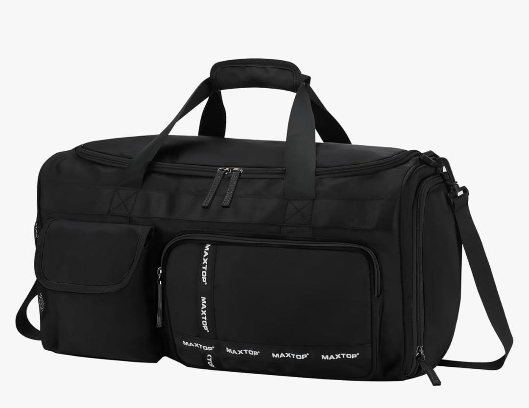 MAXTOP Gym Bag for Women Men Travel Duffle Bag Large Capacity Carry On Weekender Overnight Bag With Shoe Compartment Gym Tote Dry Wet Separation Duffel Bag for Travel