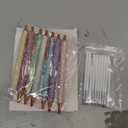 Sherr 7 Pcs Fancy Pens for Women Cute Sparkly Glitter Pens with 10 Pcs Black Ink Refills Pretty Gifts for Girls Office School Christmas Graduation(Pearl)