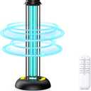 UV Light Sanitizer, 100W Ultraviolet Lamp with Remote Control for Bed Bugs and Dust Mites, Home Disinfection Device UV Lamp with Motion Sensor,3 Speed Timings for Home, Room & Kitchen