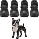 Hcpet Dog Shoes for Small Dogs, Puppy Dog Boots & Paw Protectors for Winter Snowy, Summer Hot Pavement, Outdoor Walking Adjustable Small Dog Shoes, Indoor Hardfloors Anti Slip Dog Booties Black #2 (Width 1.29 inch) for 6.6-11.0 lbs