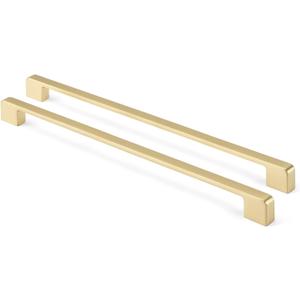 Rergy Cabinet Pulls Kitchen Handles for Cabinets, 10Pack Gold 12inch Hole Center, Square Drawer Hardware Zinc Alloy Dresser Handle for Cupboard