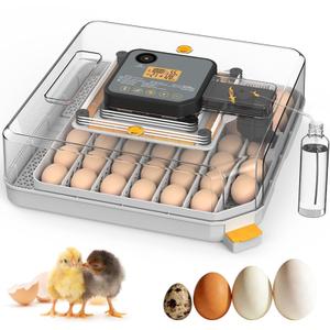 Incubators for Hatching Eggs, 48 Egg Incubator with Humidity & Temp Control and Auto Turner, Incubadora De Huevos De Gallina, Egg Candler, Smart Incubator for Chicken Eggs, Ducks, Goose, Quail
