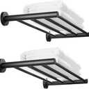 20 Inch Bathroom Towel Rack, Hotel Style Towel Racks for Bathroom Wall Mounted, Modern Towel Bar Rack, 2-Tier Towel Shelves, Black