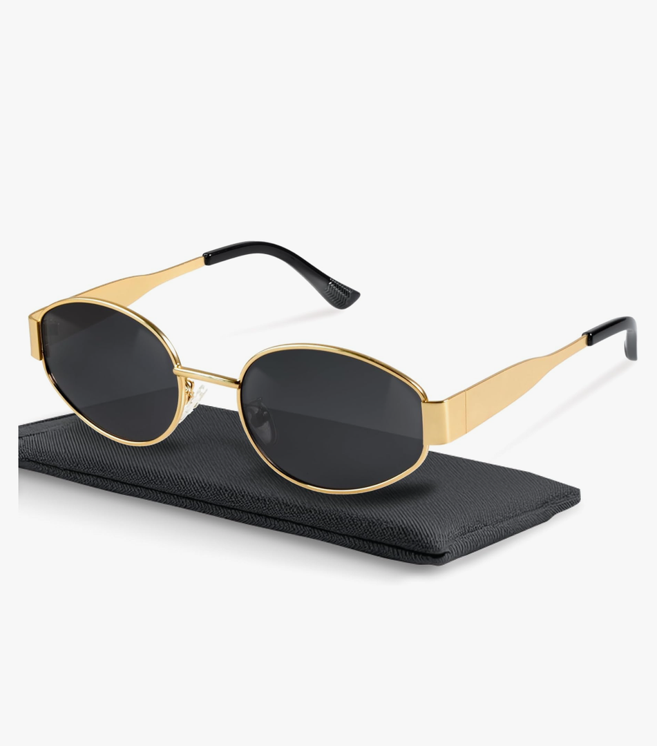 livho 2025 Trendy Oval Sunglasses - Stylish Polarized Shades for Everyday - Retro Metal Frames