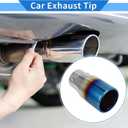 1 Pc Exhaust Tip 1.6" - 3.0" Inlet 3.9" Outlet 7.3" Length Tailpipe Universal Car Bolt on Stainless Steel Burnt Blue Rear