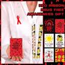 36 Set Red Ribbon Week Say No to Drugs Awareness Little Boo Notepad 0.7mm Mechanical Pencils Drug Free Event Business Charity Party Favor Anti-drug Supplies for Teen School Student