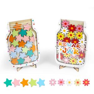 2pcs Magnetic Reward JarStar JarReward Chart for Kids,Behavior Chart for Kids at Home