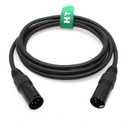 XLR 4 Pin Power Supply Cable for Godox VL150 VL200 VL300 Video Light and Controller, XLR Male to Male 2M