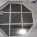 TAFCO 24"x24" Octagon Vinyl Window with Grill – Energy Efficient, Heavy-Duty Frame, Insulated Clear Glass, White