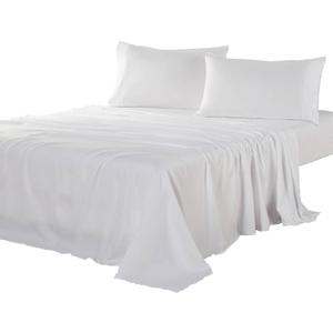 Kingnex Olympic Queen Sheets Sets 66x80 for Super Queen Bed Soft Double Brushed 1800 Microfiber 4 Pcs Include 1 Fitted Sheet 1 Flat Sheet 2 Pillowcase White