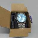 Men's Modern Wristwatch with 3D Textured Dial, Luminous Hands, 30M Water Resistant, Stainless Steel Strap Quartz Movement, 40mm Slim Designv
