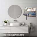 iumulinrui Wall Mounted Bathroom Organizer Shelf with Hair Dryer Holder  Aluminum Alloy Storage Rack for Makeup, Skincare, and Toiletries  No Drilling, Rustproof, Modern Design