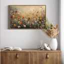 InSimSea Framed Canvas Wall Art Vintage Decor, Wall Decor for Living Room Bedroom Office Bathroom, Large Nature Landscape Flower Wildflower Oil Painting Prints, Home Decorations, 16x24inch