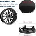 Car Wheel Center Caps Outer 60mm Inner 56mm Wheel Center Cover Kit Fit for Cars for Rims Center Hub Caps 4Pack Gloss Black