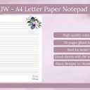 JW Letter Writing A4 Pad Stationery Paper Lined Gift Notepad Writing Sheets (Blue Flowers)