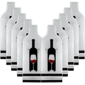 10 Set Wine Bags for Travel, Wine Bottle Travel Protector Bags, Wine Travel Bags for Wine Bottles Airplane, Wine Packaging Skins Sleeves for Air, Car and Cruise Travel, 7.1 x 7.1 x 16.5 inches
