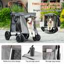 Medium Dog Stroller, Dual Entry One-Touch Folding,Small and Medium Pet Stroller,360 Rotating Front Wheels,80 lbs Weight Capacity for Outdoor Travel and Elderly Dogs - Gray