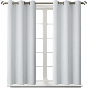 BGment Room Darkening Curtains 54 Inches Long - Grommet Thermal Insulated Drapes Window Treatment Curtains for Bedroom, 2 Panels, 38 x 54 Inch, Greyish White
