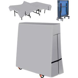 Outdoor Ping Pong Table Cover, 600D Waterproof Sun proof Indoor & Outdoor Fits Universal Folding Tables and Flat 9x5 FT Tables Tennis (Grey)