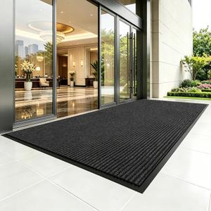 TANYOYO 3' X 6' Ft '（40×72inches） Commercial Grade Door Floor Mat Brush Step Entrance Mat Vinyl Backed Utility Doormat Heavy Duty Floor Rugs Commercial Outdoor Carpet Indoor Entrance Mat，Black