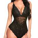 Avidlove Teddy Lingerie for Women Snap Crotch Lace Bodysuit Teddy One Piece Lingerie Black XS at Amazon Womens Clothing store