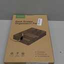 Amazon Basics Metal Mesh Desk Organizer with 6 Compartments, Anti-Slip Pen Holder Storage Tray for Office Supplies and Home, Black