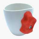 Rock climbing mug with ergonomic pinch grip design for climbers, unique bouldering gift and climbing cup for indoor training, durable climber mug for grip strength enthusiasts - Red