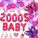 JeVenis Hot Pink Y2k Party Decorations 2000s Baby Sign Balloons Early 2000s Party Supplies for 2000s Party Decorations Y2k 2000s Birthday Balloons