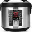 COMFEE' Rice Cooker, Slow Cooker, Steamer, Stewpot, Saut All in One (12 Digital Cooking Programs) Multi Cooker (5.2Qt ) Large Capacity. 24 Hours Preset & Instant Keep Warm, Black/Silver (MB-M25) (10 Cups Uncooked)