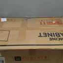 Keonjinn 16" x 24" Black Medicine Cabinets for Bathroom with Mirror Recessed or Surface Wall-Mounted Aluminum Alloy Framed Beveled Mirror, Single Door Metal Bathroom Vanity Mirror with Storage Cabinet