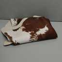 Cowhide Rug 3 x 4 Feet, Cow Hide Durable No-Slip Backing, Faux Cowhide Rug Thickened Elastic, for Bedroom Living Room Home Office Western Decor (Brownish White)