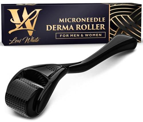 Derma Roller for Skin, Hair & Beard – Women and Men Titanium Microneedling Roller for Face & Scalp, Safe & Easy to Use 0.25mm 3 Pack