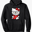 Funny Kawaii Kitten Graphic Tees for Girls, Kids,Cat Lovers Pullover Hoodie size M