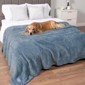 PetAmi Fluffy Waterproof Dog Blanket for Bed Large Dogs, Soft Warm Pet Sherpa Throw Pee Proof Couch Cover, Reversible Cat Blanket Sofa Crate Kennel Protector, Washable Mat Queen (Dusty Blue, 90x90) PetAmi Fluffy Waterproof Dog Blanket for Bed Large Dogs, Soft Warm Pet Sherpa Throw Pee Proof Couch Cover, Reversible Cat Blanket Sofa Crate Kennel Protector, Washable Mat Queen (Dusty Blue, 90x90)
